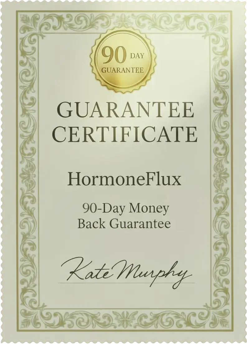 HormoneFlux 90 days guarantee badge 